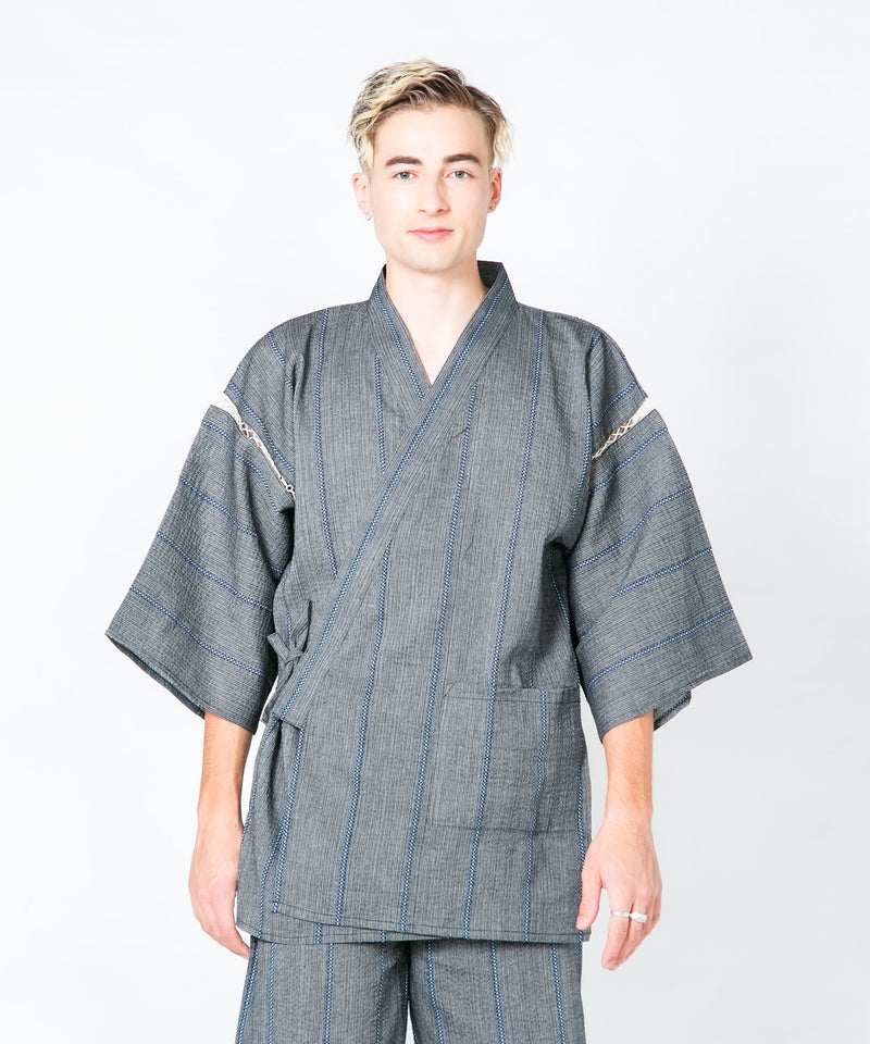 シジラ織り 甚平 上下セット 和服 夏祭り 部屋着 通気性 速乾性 シワになりにくい