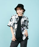 接触冷感 総柄 アロハシャツ レーヨン100％ オープンカラー 開襟 ストリート モード カジュアル 夏服  UNIIT ユニット