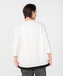 汗染み 目立ちにくい フェイク レイヤード 重ね着風 BIG 7分袖 Tシャツ ZERO STAIN ゼロステイン 防汚 UVカット 撥水 ユニセックス ❘ジーンズメイト公式オンラインショップ