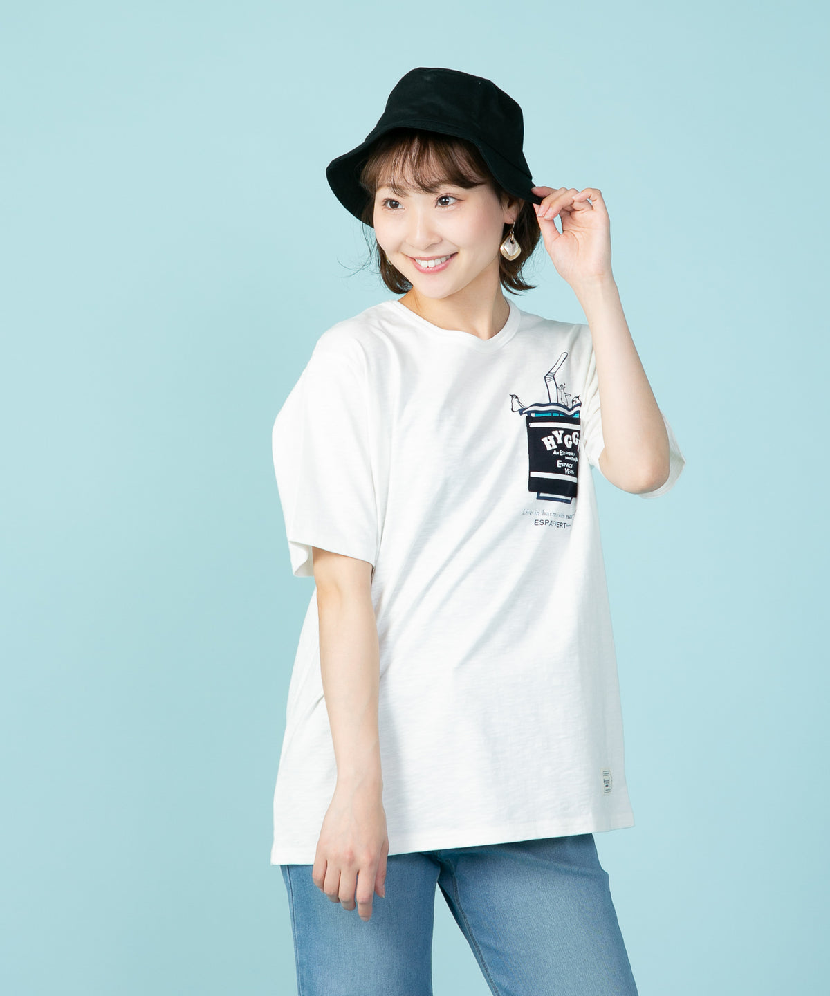 ペンギン ポケット 付き Tシャツ ジャガード スラブ さらさら BLUE STANDARD ブルースタンダード