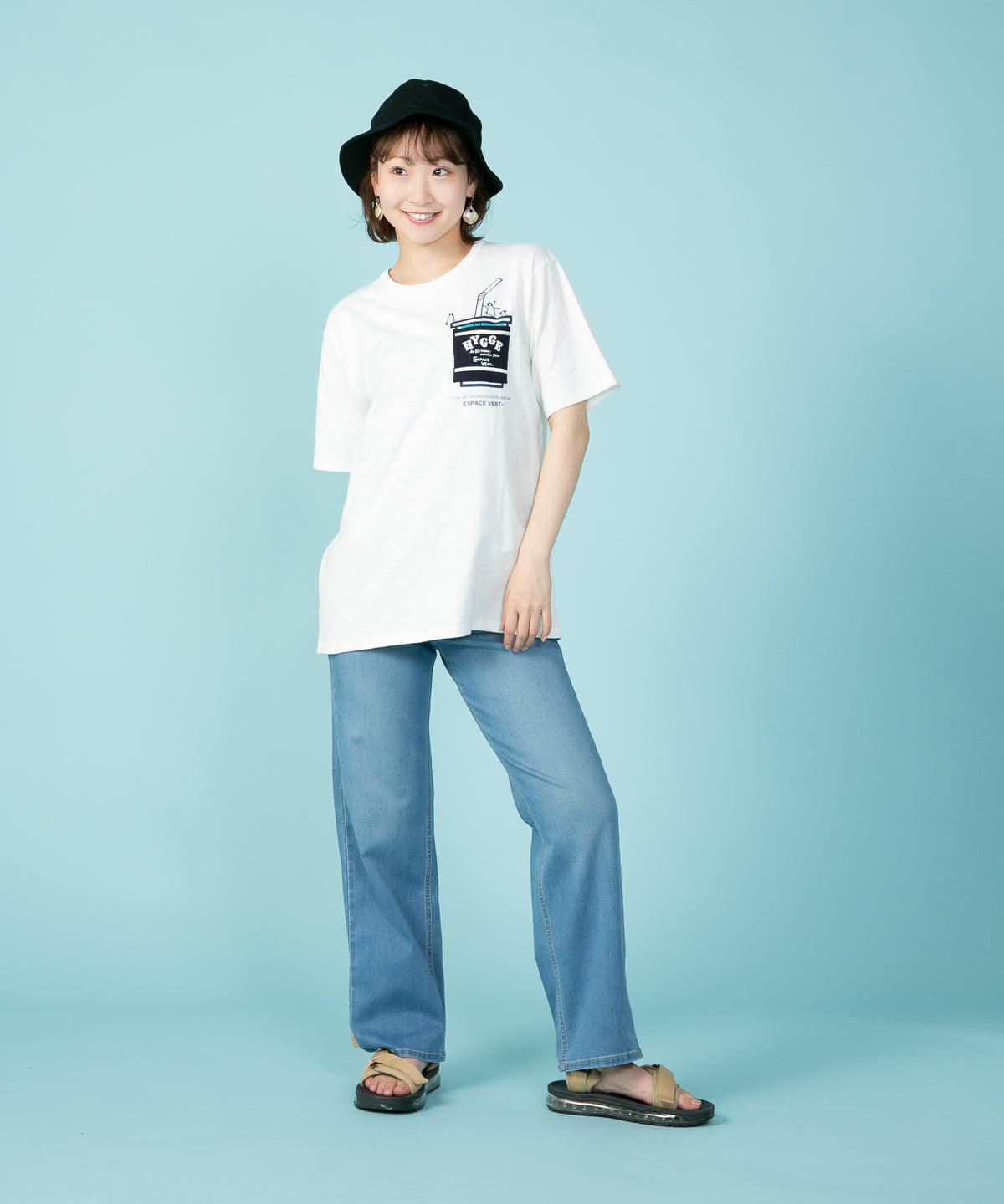 ペンギン ポケット 付き Tシャツ ジャガード スラブ さらさら BLUE STANDARD ブルースタンダード