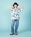 接触冷感 総柄 アロハシャツ レーヨン100％ オープンカラー 開襟 ストリート モード カジュアル 夏服  UNIIT ユニット