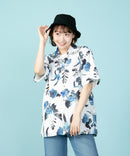 接触冷感 総柄 アロハシャツ レーヨン100％ オープンカラー 開襟 ストリート モード カジュアル 夏服  UNIIT ユニット