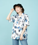 接触冷感 総柄 アロハシャツ レーヨン100％ オープンカラー 開襟 ストリート モード カジュアル 夏服  UNIIT ユニット