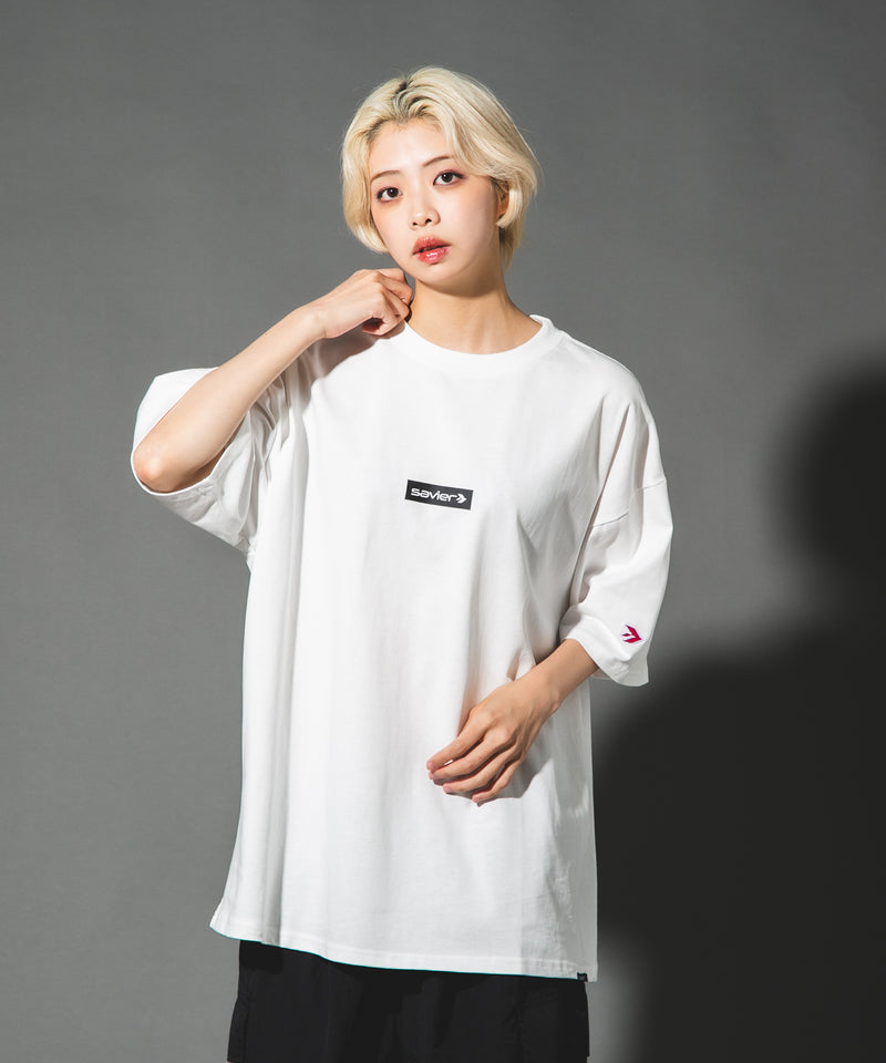 【SAVIER/サビアー】オーバーサイズ ボックスロゴ Tシャツ UVカット