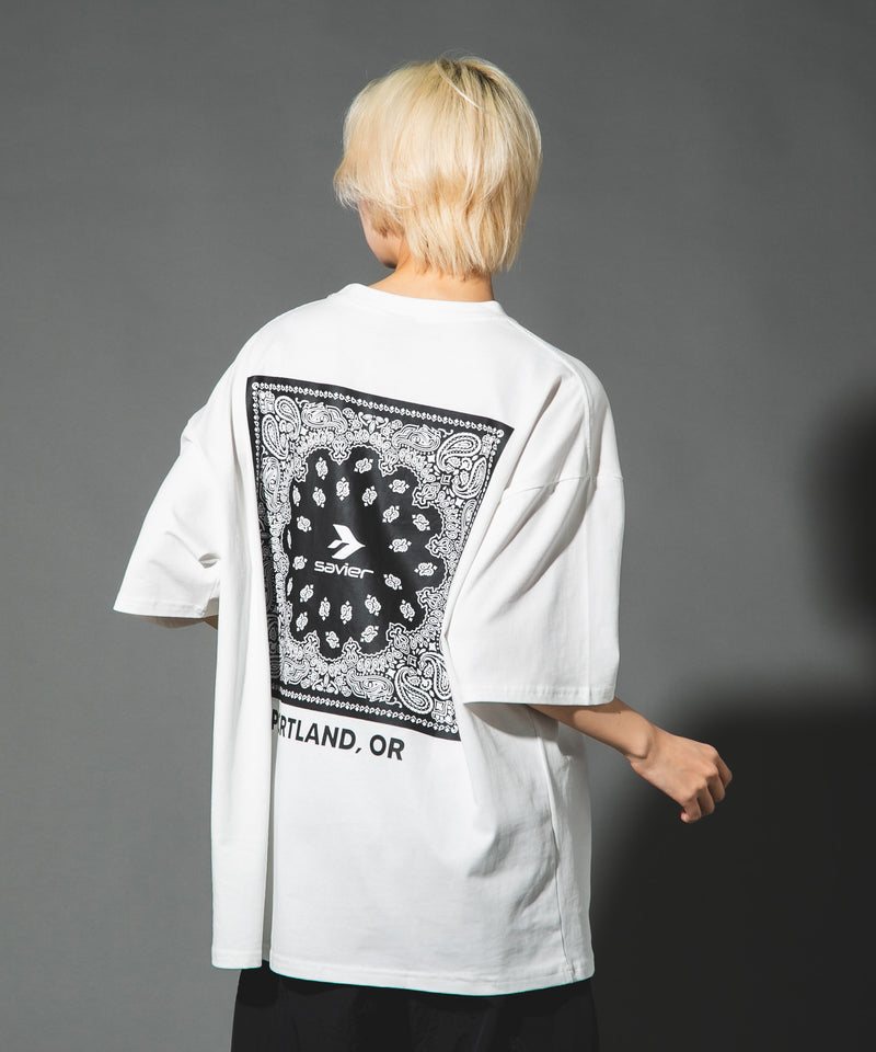 【SAVIER/サビアー】オーバーサイズ ボックスロゴ Tシャツ UVカット