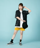 接触冷感 総柄 アロハシャツ レーヨン100％ オープンカラー 開襟 ストリート モード カジュアル 夏服  UNIIT ユニット