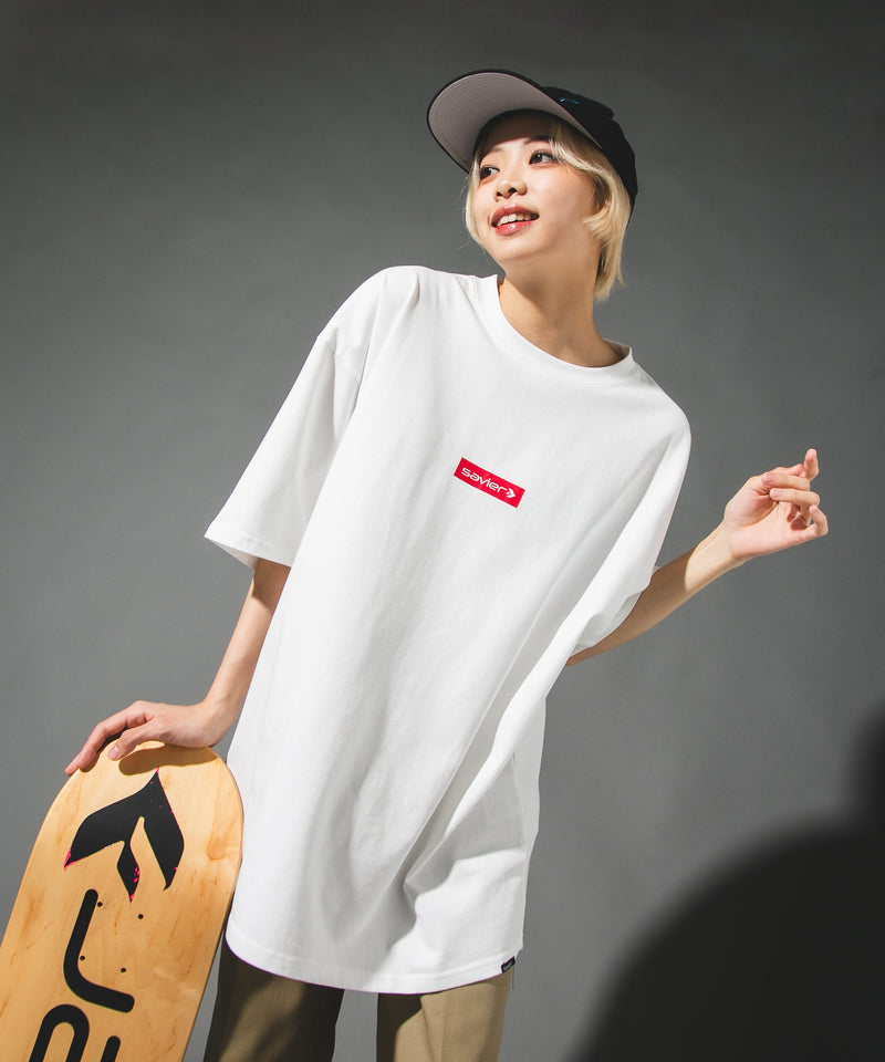 【SAVIER/サビアー】オーバーサイズ ボックスロゴ Tシャツ UVカット