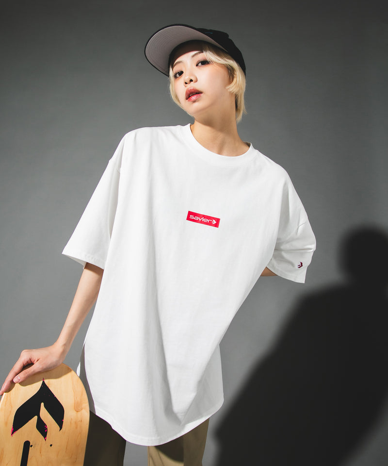 【SAVIER/サビアー】オーバーサイズ ボックスロゴ Tシャツ UVカット