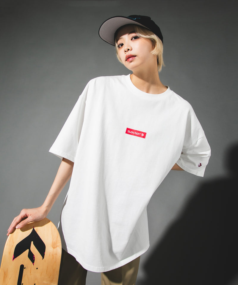 【SAVIER/サビアー】オーバーサイズ ボックスロゴ Tシャツ UVカット