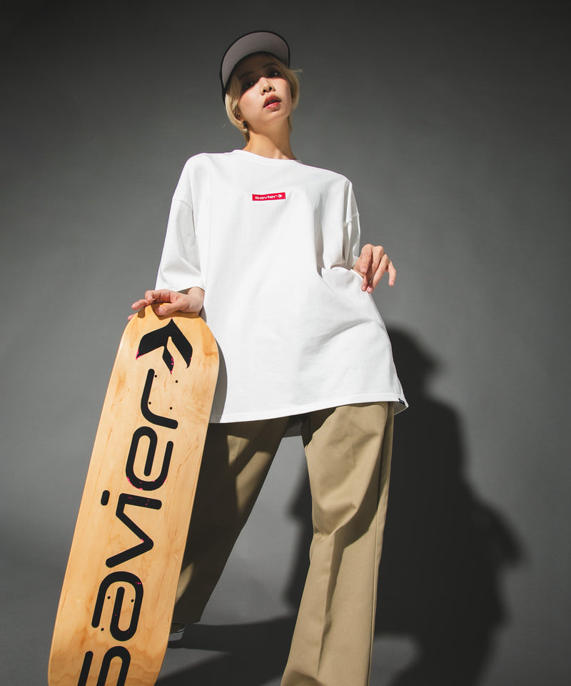 【SAVIER/サビアー】オーバーサイズ ボックスロゴ Tシャツ UVカット