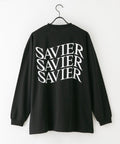 【SAVIER/サビアー】オーバーサイズ ロングTシャツ バックプリント ウェーブプリント