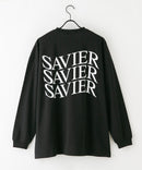 【SAVIER/サビアー】オーバーサイズ ロングTシャツ バックプリント ウェーブプリント ブラック ❘ジーンズメイト公式オンラインショップ