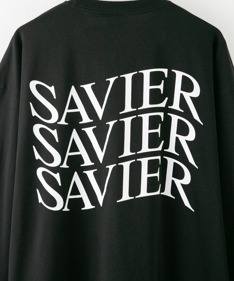 【SAVIER/サビアー】オーバーサイズ ロングTシャツ バックプリント ウェーブプリント