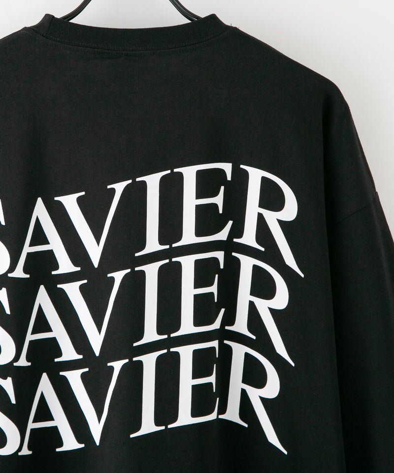 【SAVIER/サビアー】オーバーサイズ ロングTシャツ バックプリント ウェーブプリント