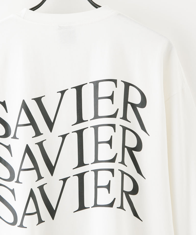 【SAVIER/サビアー】オーバーサイズ ロングTシャツ バックプリント ウェーブプリント