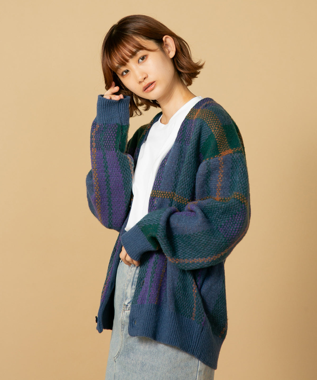 モヘアタッチ 柄 ニット カーディガン BHPC LADIES レディース BEVERLY