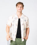 接触冷感 総柄 アロハシャツ レーヨン100％ オープンカラー 開襟 ストリート モード カジュアル 夏服  UNIIT ユニット