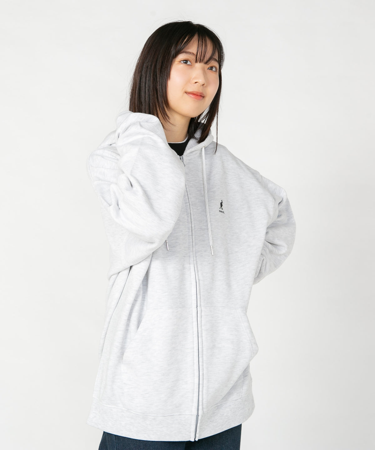 フード エンボスロゴ 裏毛 フルジップ パーカー KANGOL カンゴール