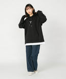 フェイクレイヤード 袖プリント ビッグシルエット 裏毛 フーディー プルオーバー パーカー KANGOL カンゴール