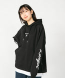 フェイクレイヤード 袖プリント ビッグシルエット 裏毛 フーディー プルオーバー パーカー KANGOL カンゴール