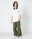 【UNIIT×RED CAP GIRL】冷感 ポンチ 半袖 ハーフジップ ポロ ワンポイント胸刺繍  とろみポンチ