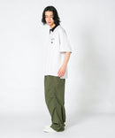 【UNIIT×RED CAP GIRL】冷感 ポンチ 半袖 ハーフジップ ポロ ワンポイント胸刺繍  とろみポンチ