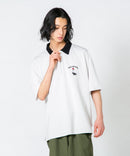 【UNIIT×RED CAP GIRL】冷感 ポンチ 半袖 ハーフジップ ポロ ワンポイント胸刺繍  とろみポンチ