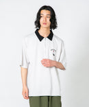 【UNIIT×RED CAP GIRL】冷感 ポンチ 半袖 ハーフジップ ポロ ワンポイント胸刺繍  とろみポンチ