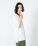 【UNIIT×RED CAP GIRL】冷感 ポンチ 半袖 ハーフジップ ポロ ワンポイント胸刺繍  とろみポンチ