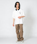 【UNIIT×RED CAP GIRL】冷感 ポンチ 半袖 ハーフジップ ポロ ワンポイント胸刺繍  とろみポンチ