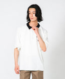 【UNIIT×RED CAP GIRL】冷感 ポンチ 半袖 ハーフジップ ポロ ワンポイント胸刺繍  とろみポンチ