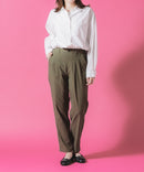 タック テーパード パンツ レディース C-FORT POINT ストレッチ 美脚 快適 伸縮 カジュアル オフィス