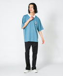 【UNIIT×RED CAP GIRL】冷感 ポンチ 半袖 ハーフジップ ポロ ワンポイント胸刺繍  とろみポンチ