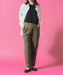 タック テーパード パンツ レディース C-FORT POINT ストレッチ 美脚 快適 伸縮 カジュアル オフィス