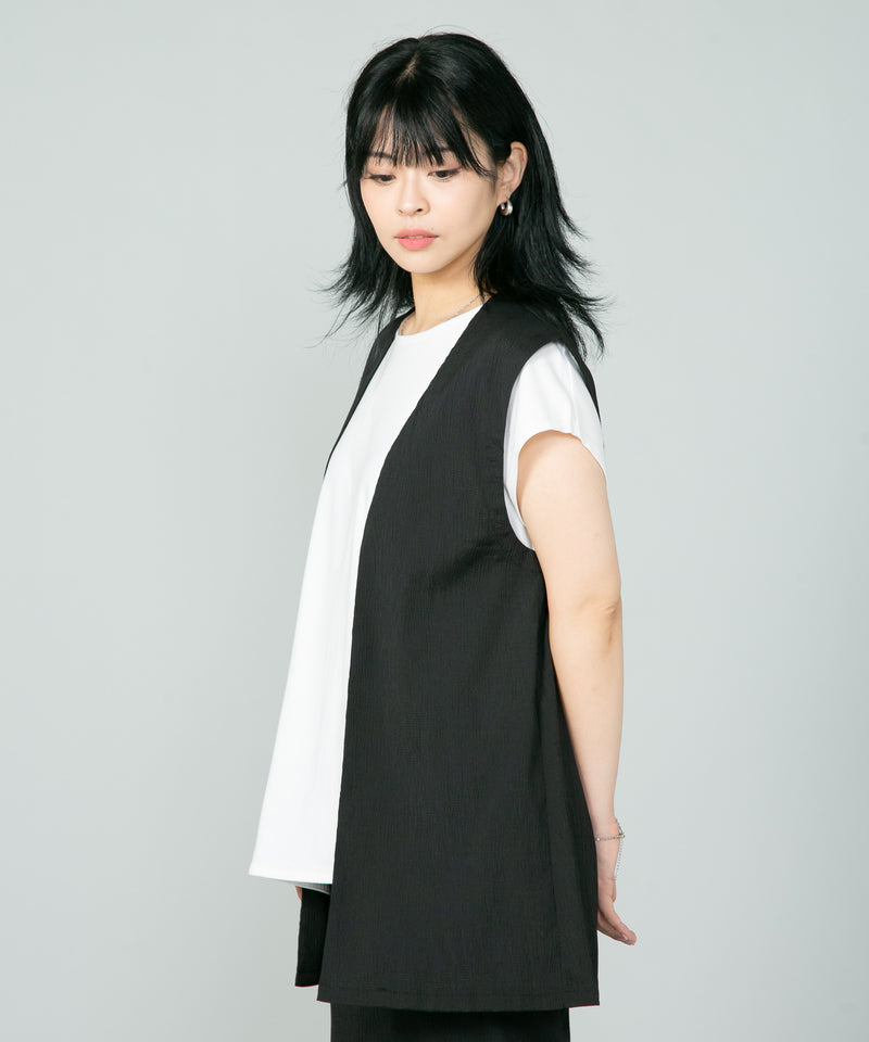 楊柳 カットソー ジレ シーフォートポイント レディース