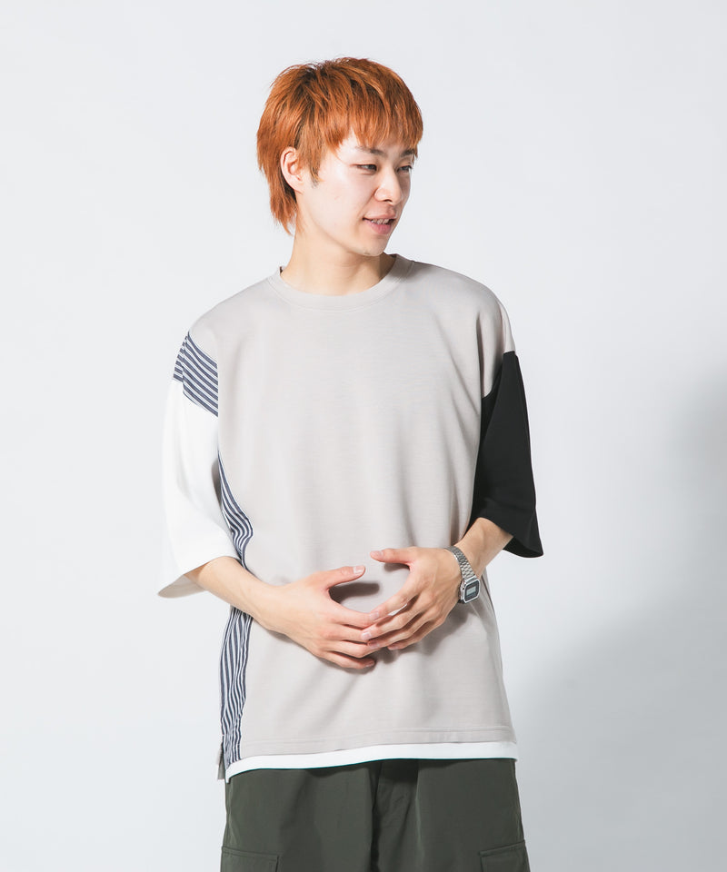 COOLスムース ダンボール切り替えTシャツ 接触冷感 DRY ストレッチ