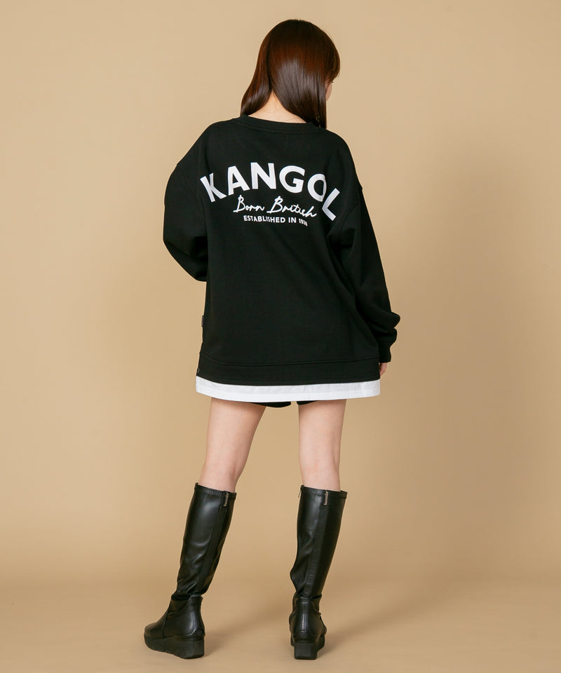 裏起毛 フェイクレイヤード バックプリント クルーネック スウェット カンゴール KANGOL