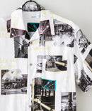 接触冷感 総柄 アロハシャツ レーヨン100％ オープンカラー 開襟 ストリート モード カジュアル 夏服  UNIIT ユニット