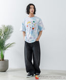 【PEANUTS /ピーナッツ】 オリジナルデザイン 刺繍 Tシャツ スヌーピー  ベル ドロップショルダー ビッグシルエット ユニセックス キャラクター