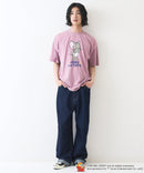 【TOMANDJERRY/トムとジェリー】オリジナルデザイン ジェリー タフィー パウダーブリーチ 加工 Tシャツ ドロップショルダー ビッグシルエット ヴィンテージライク 古着ライク ユニセックス キャラクター