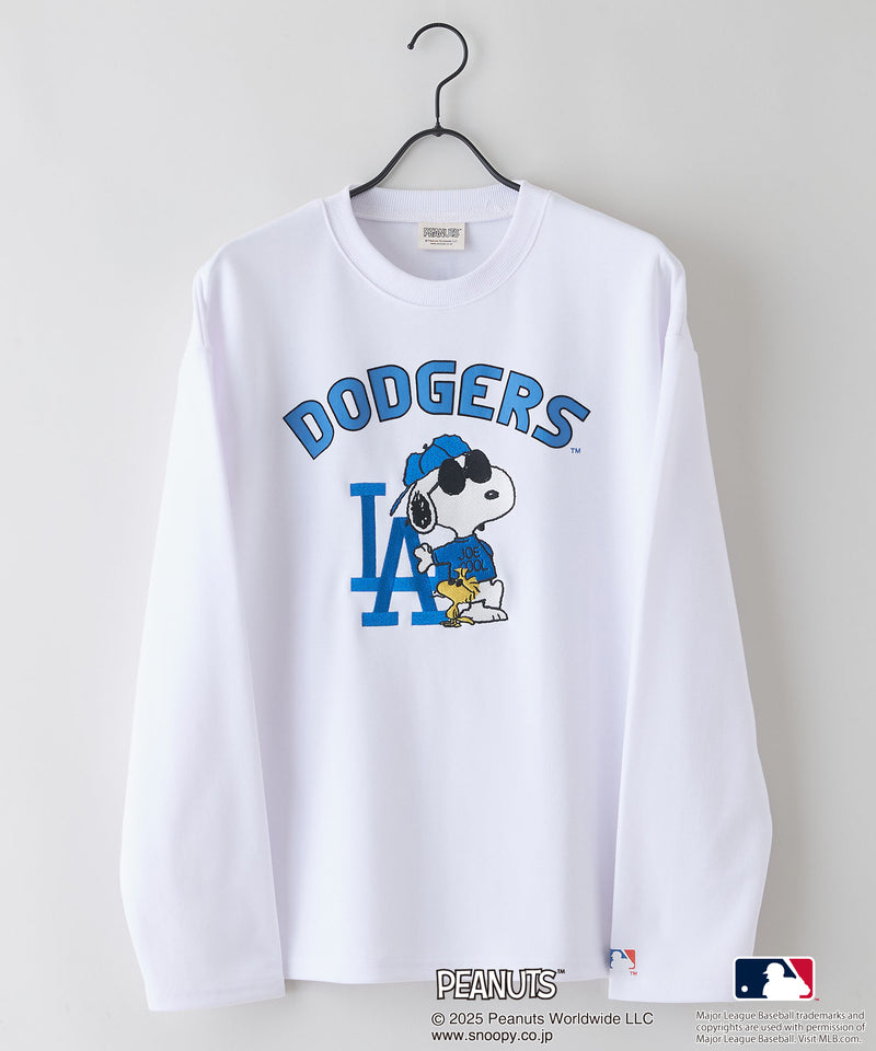 【2025新作 】MLB ×PEANUTS オリジナルデザイン TCダンボール Tトレーナー  ドジャース カブス ヤンキース ドロップショルダー ビッグシルエット ユニセックス 人気アイテム　