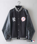 【PEANUTS/ピーナッツ】【ユニセックスデザイン リンクコーデ・カップルコーデにも◎】MLB×PEANUTS スタジアムジャンパー スタジャン オーバーサイズ フェイクレザー ドジャース ヤンキース パドレス ❘ジーンズメイト公式オンラインショップ