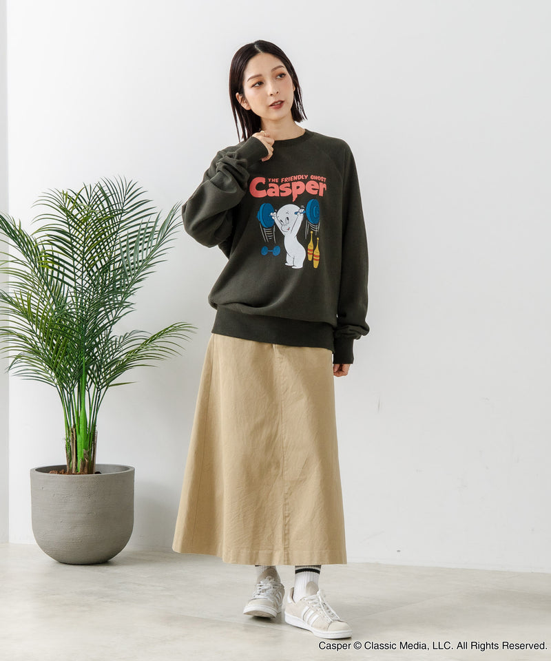 【DISCUS×Casper】キャラクタープリントスウェットトレーナー メンズ レディース ユニセックス