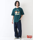 【おさるのジョージ】 オリジナルデザイン 刺繍 Tシャツ ジョージ ドロップショルダー ビッグシルエット ユニセックス キャラクター