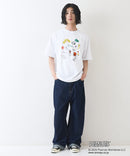 【PEANUTS /ピーナッツ】 オリジナルデザイン 刺繍 Tシャツ スヌーピー  ベル ドロップショルダー ビッグシルエット ユニセックス キャラクター