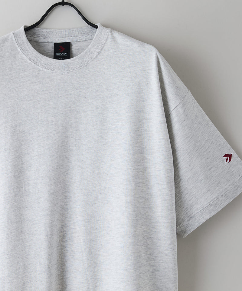 【SAVIER/サビアー】×【ZERO STAIN/ゼロステイン】コラボ 袖リブ クルーネック Tシャツzo