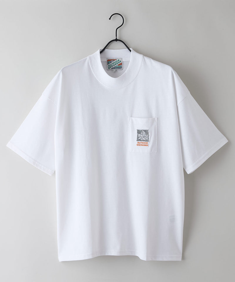 【OUTDOOR EXCHANGE/アウトドアエクスチェンジ】×【ZERO STAIN/ゼロステイン】コラボ モックネック ポケット付 Tシャツzo
