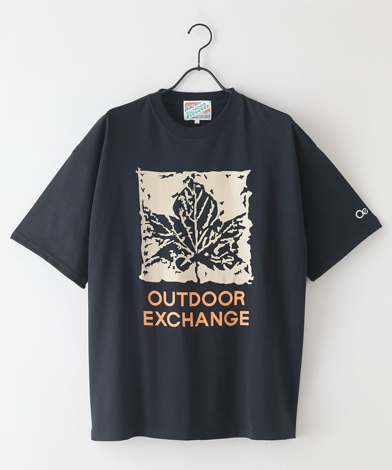 リーフプリント クルーネック T シャツ オーバーサイズ【OUTDOOR EXCHANGE/アウトドアエクスチェンジ】
