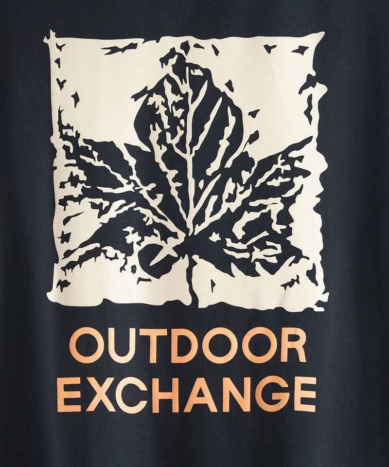 リーフプリント クルーネック T シャツ オーバーサイズ【OUTDOOR EXCHANGE/アウトドアエクスチェンジ】